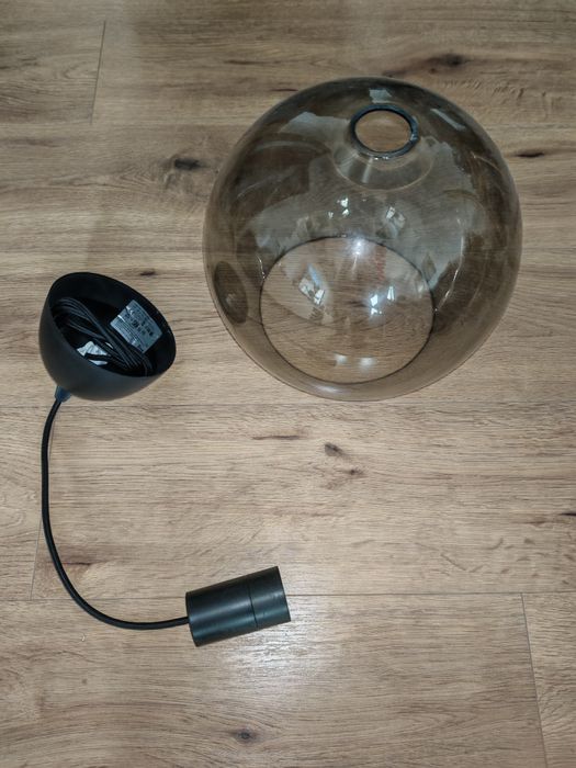 Abajur sticla IKEA JAKOBSYN + set cablaj SUNNEBY