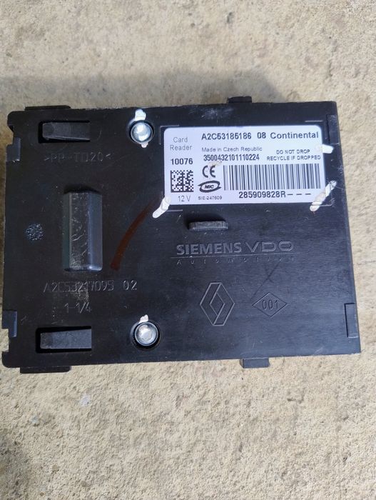 Cititor cartela, cartele Megane 3