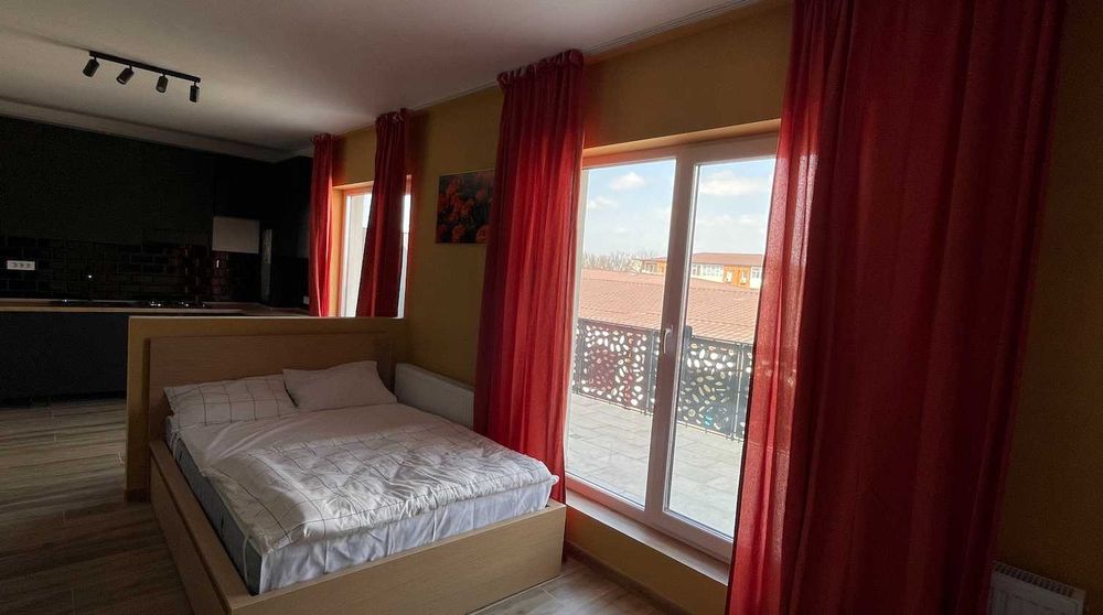 Prima închiriere: Studio Modern Nou + Terasǎ Panoramicǎ & Parcare Subsol – Sector 4