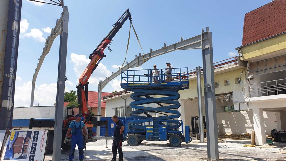 Structura hala metalica desfacuta Hcoama = 6 m, IPE 450, centrala, aere conditionate, sistem iluminare