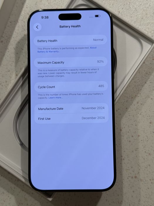 iPhone 16 Pro Max 256GB Black Titanium - 92% Батерия, Като НОВ.