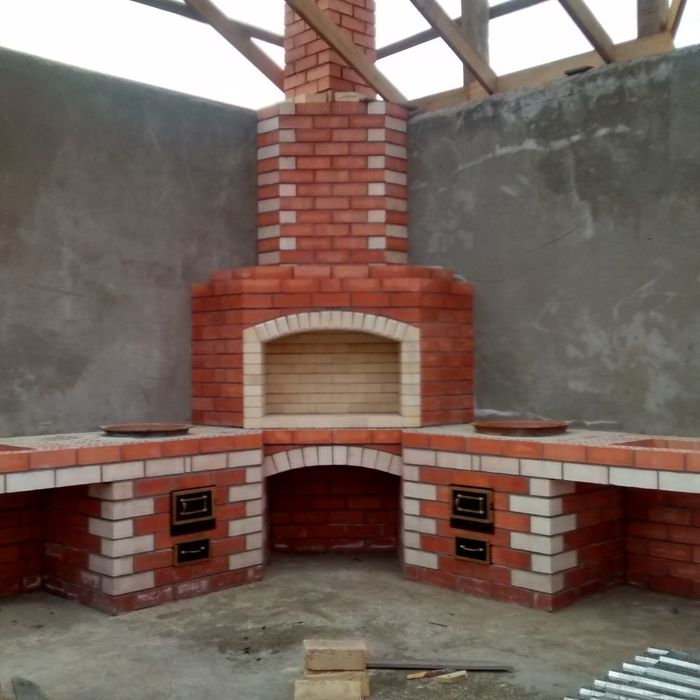 СТРОИМ летную кухню. Очаг. Камин. Барбекю