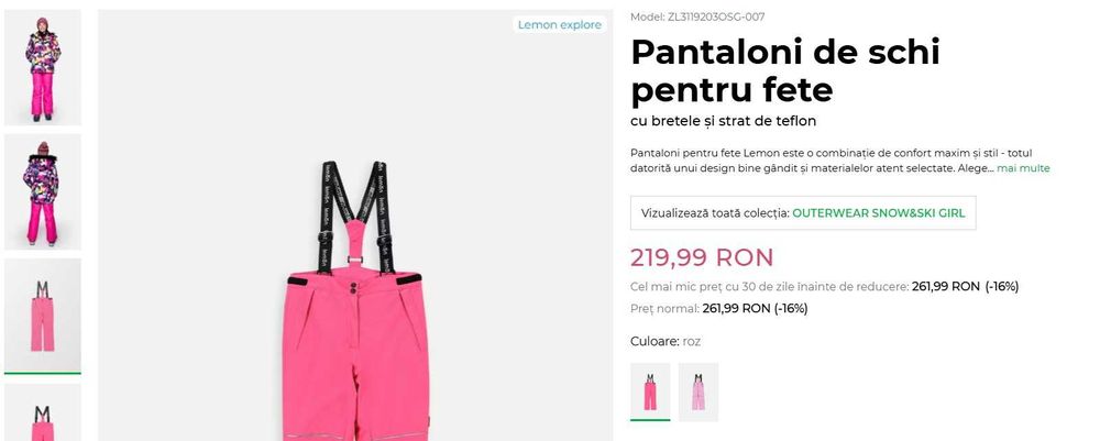 Pantaloni schi Coccodrillo ThermoTex Extreme 164 roz