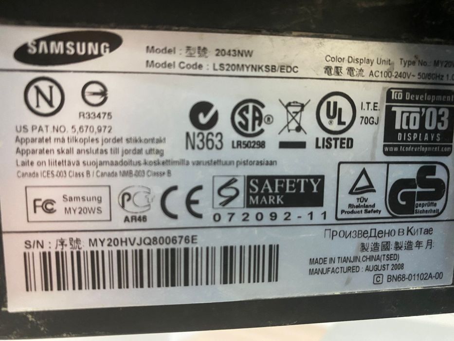 Samsung SyncMaster 2043NW