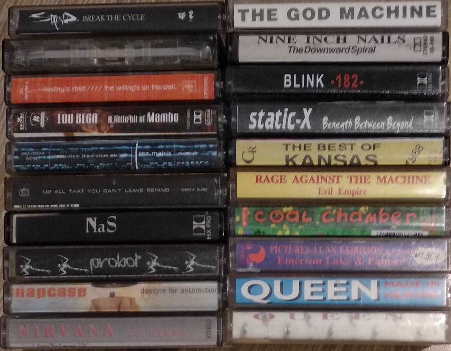Лот от 25 аудио касети (рок, поп, алтърнатив, рап)