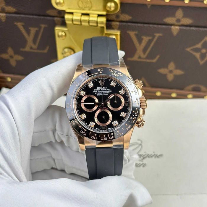 Rolex Daytona 4130 пълно розово злато / каучук