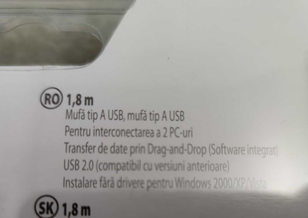 Cablu USB - USB pentru conectare 2 PC-uri, laptop