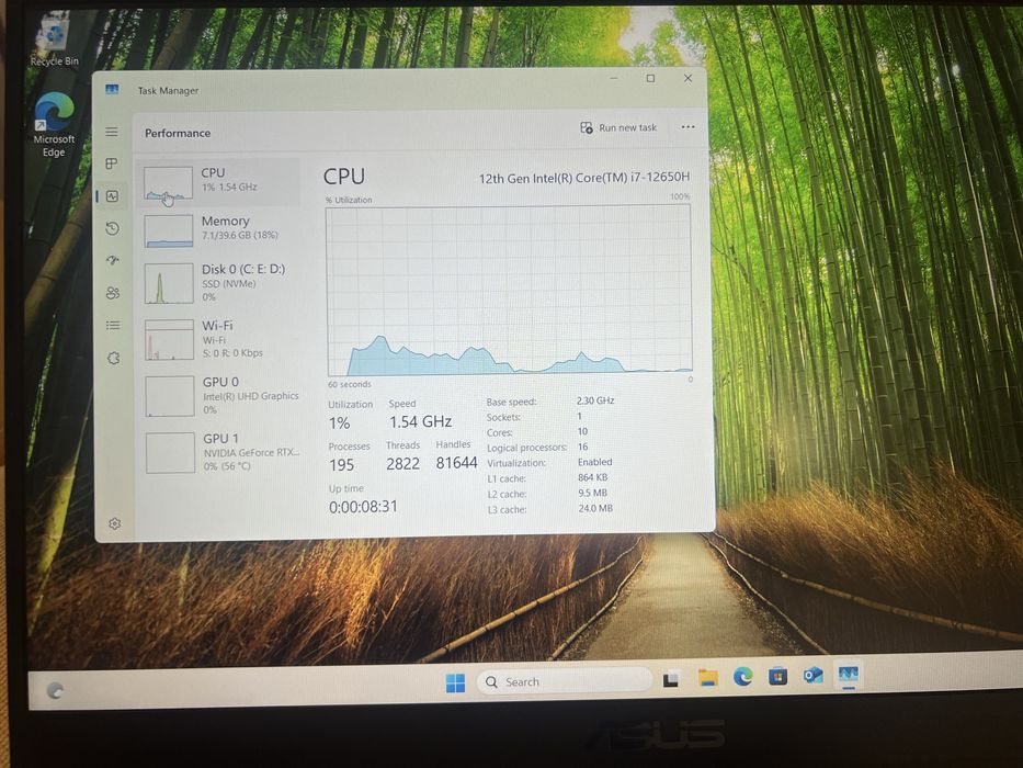 Asus TUF Dash F15 - i7 - RTX 3050 Ti - RAM 40GB