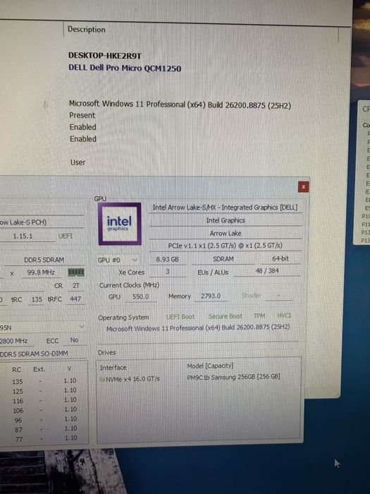 Mini PC Sistem Dell Pro Micro QCM1250 Core Ultra 5 235T 16GB DDR5 256GB SSD Win11 Pro Garanție 2029 vPro Enterprise