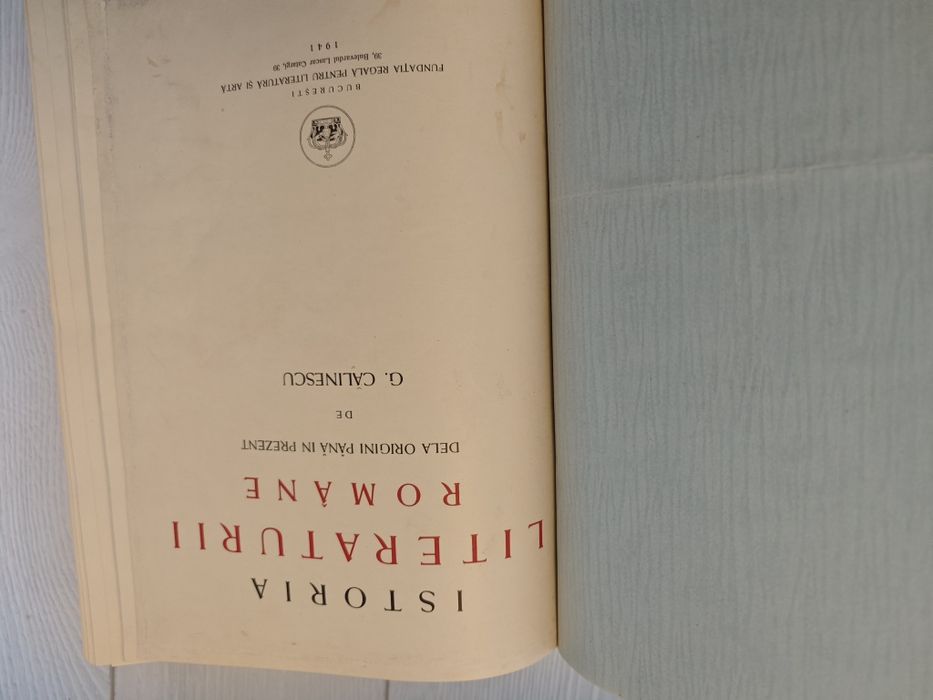 Istoria literaturii de la origini, George Călinescu, 1941, Princeps
