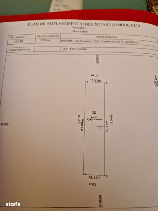 Teren intravilan vanzare Fundulea, Calarasi