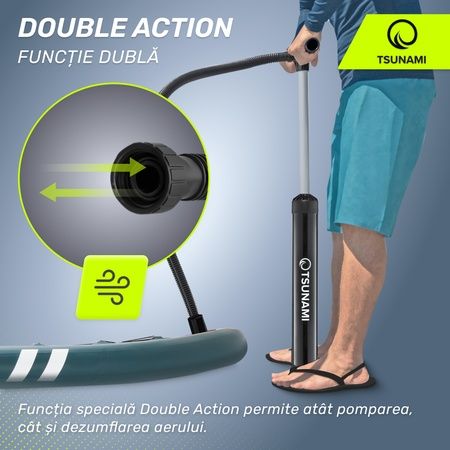 Pompa SUP bord dublă acțiune TSUNAMI paddle board