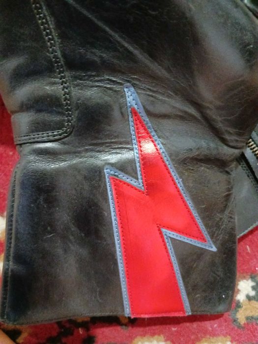 Botine noi din piele naturala,cu model traznet