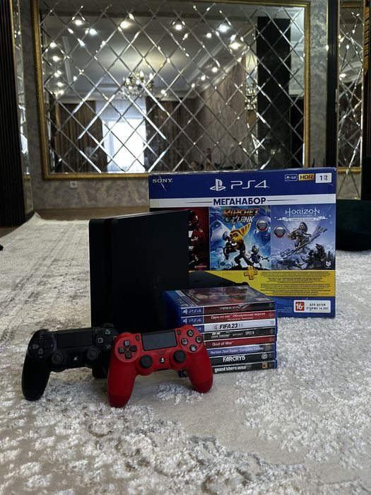 Пс 4 слим 1ТБ + игры