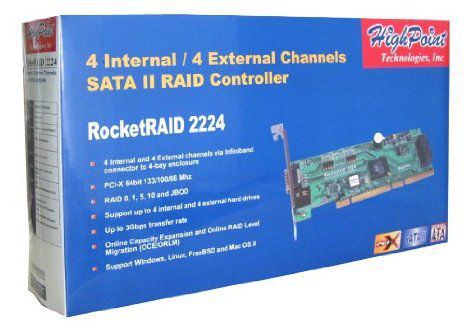 Controler RAID + RACK HDD HighPoint RocketRAID 2224