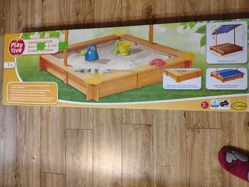 Детски пясъчник с капак и кът за сладолед