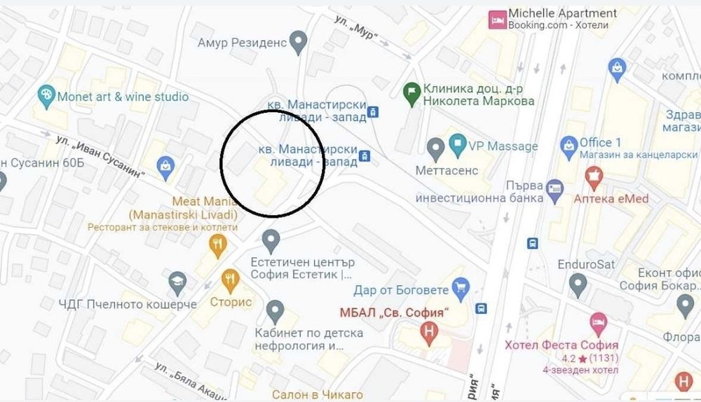Парко място в подземен гараж под наем в Манастирски ливади запад