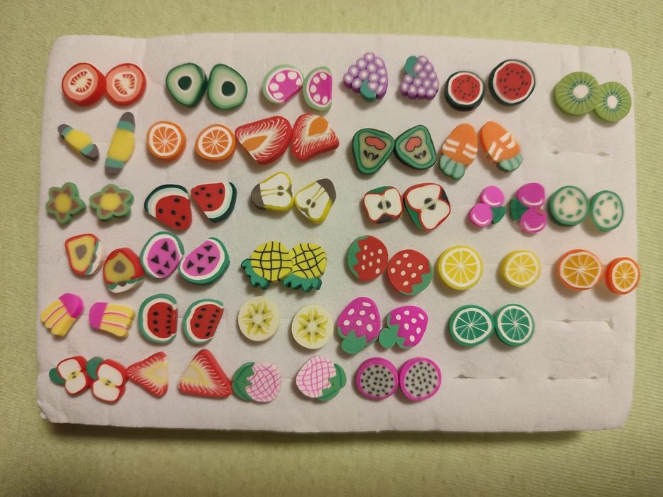 Cercei clay fructe diverse