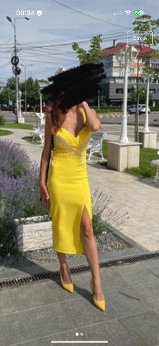 Rochie eleganta galbena BBY