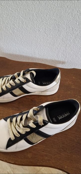 Geox respira 36 alb/negru/auriu