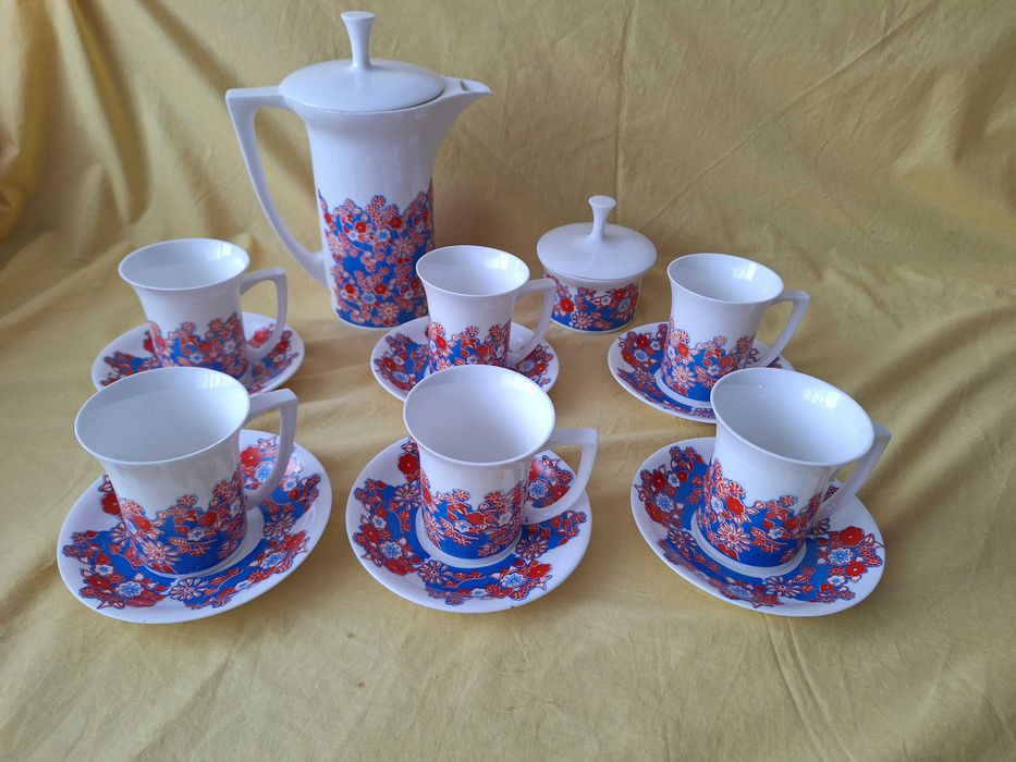 Set de cafea / ceai complet din porțelan , vintage, anii 1970