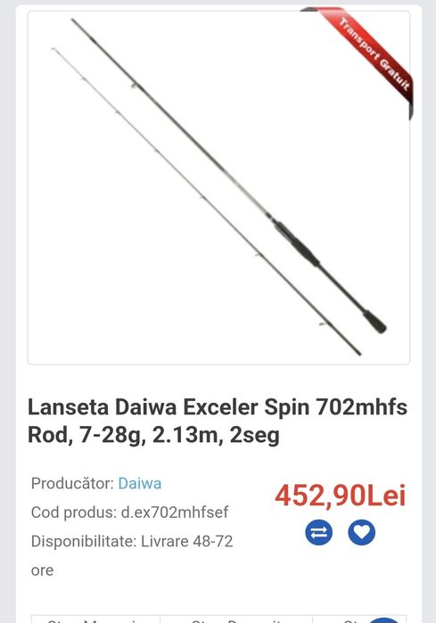 Lanseta spinning daiwa exceler