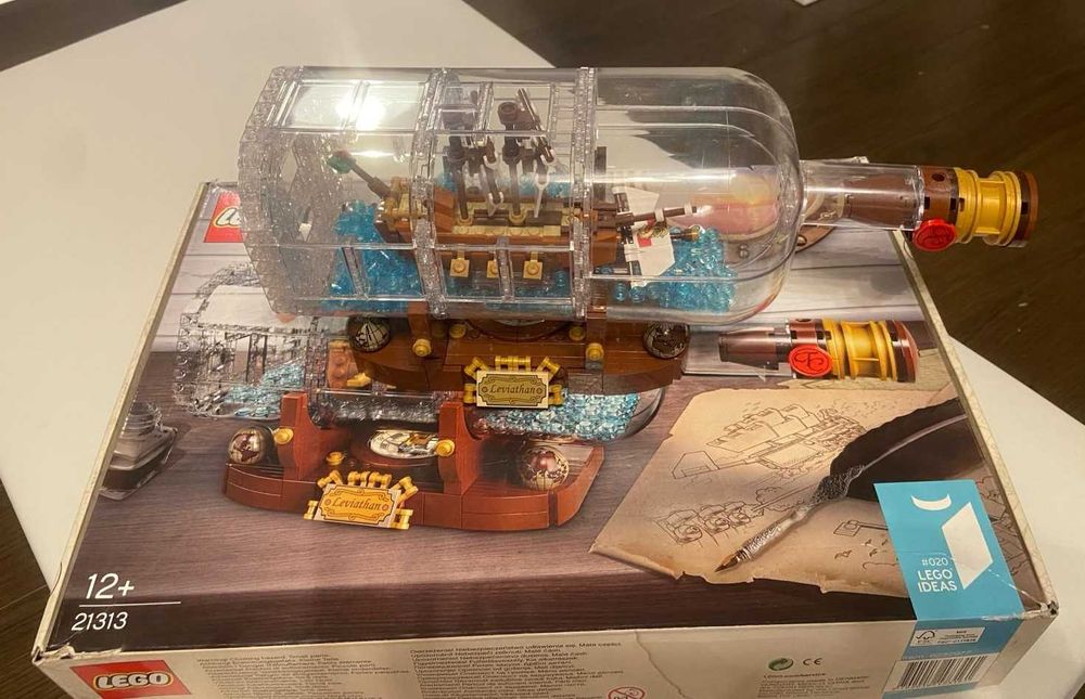Lego Ideas Corabie in Sticla 21313, setul include si cutia originala