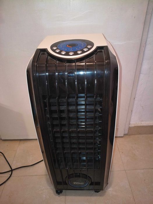 Мобилен охладител 4в1 Zilan ZLN-1307, 60W, Дистанционно, 8 литра, 3 скорости, Таймер бял/черен