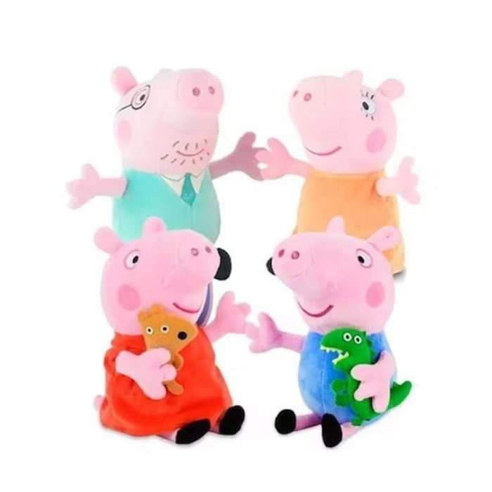 Set 4 plusuri Virtual Trend®, Familia vesela Peppa 23 cm