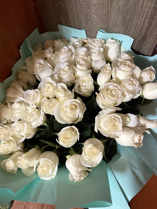 Цветы букет белые розы