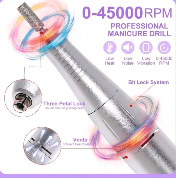 Freza electrica portabila 45000RPM /10h autonomie+ baterie externă