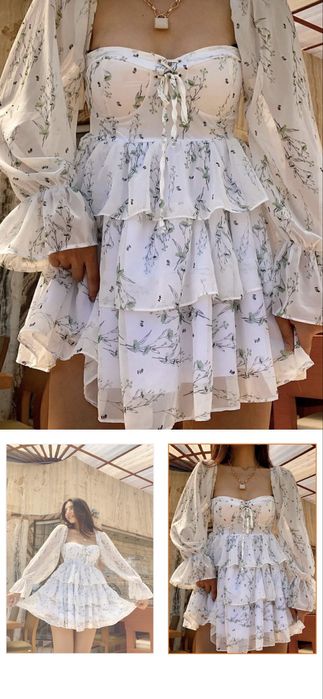 Ефирна рокля на красиви цветя