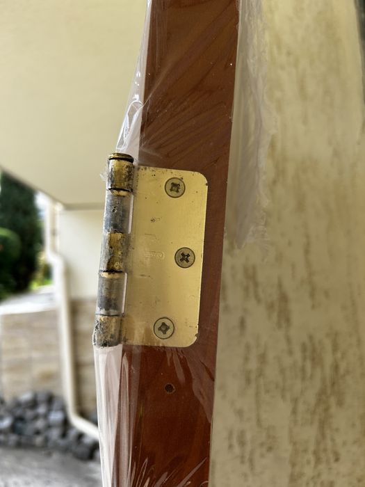 Врата за вход – дърво и MDF, 95/200 см, с патрон и дръжки