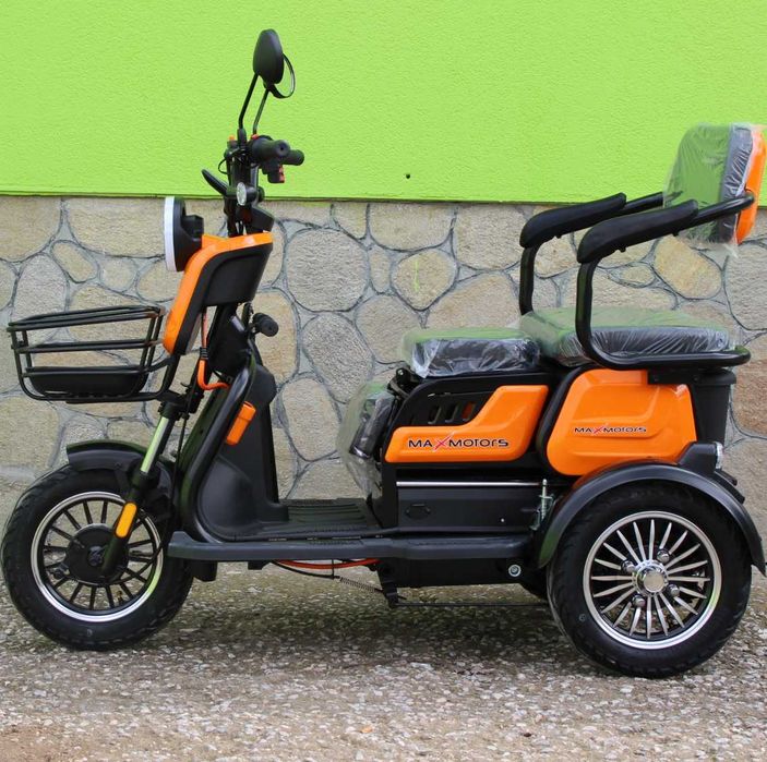 Триместна Електрическа Триколка MaxMotors X1, 1500W, ORANGE