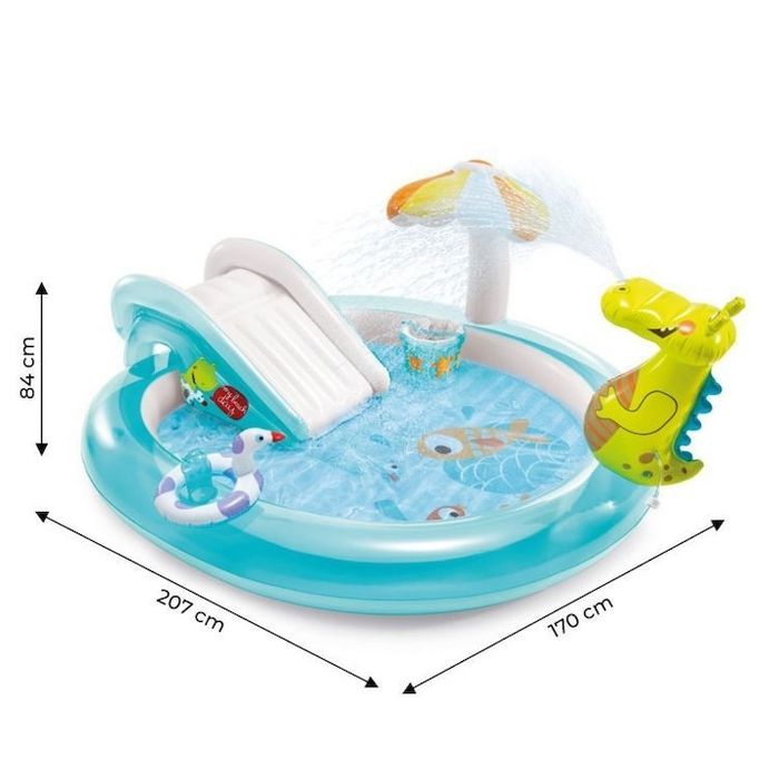 Piscina cu topogan 207x170x84 cm
