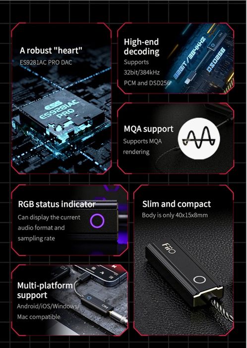 DAC Fiio KA1 Lightning MQA – sunet Hi-Fi pentru iPhone