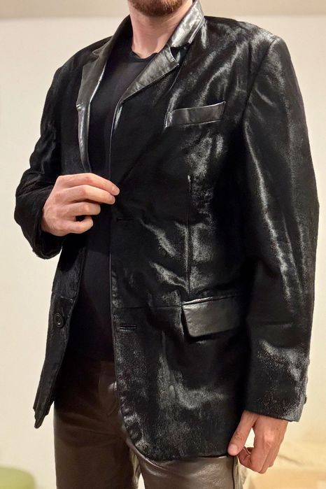 Мъжко яке от естествена кожа и косъм от пони