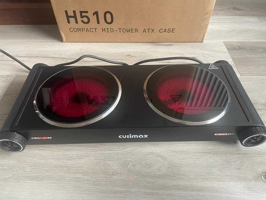 CUSIMAX двоен електрически котлон 2400 W,преносим инфрачервен плот