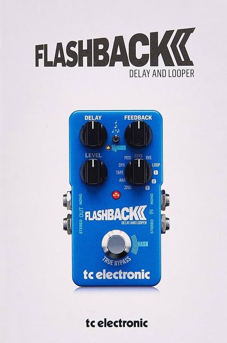 TC Electronic FLASHBACK 2 DELAY Pedală Delay Legendară cu pedală MASH revoluționară