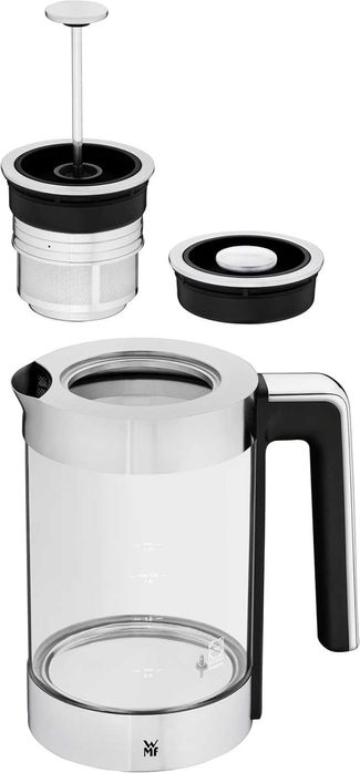 ПРОМО Нова Мощна 2г Гаранция Електрическа Стъклена Кана за Вода 2в1 WMF Lono, 3000 W, 1.7 л