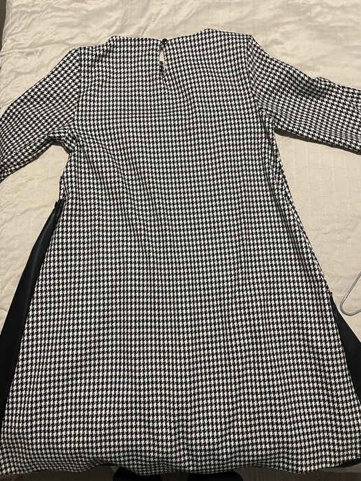 Ежедневна рокля плат и кожа