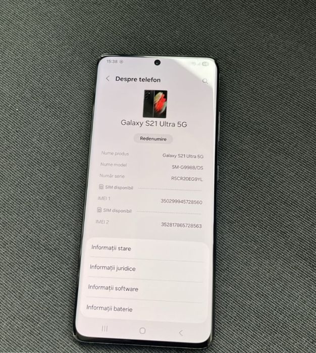 Vând Schimb Samsung S21 Ultra 5G Arata și funcționează foarte bine!