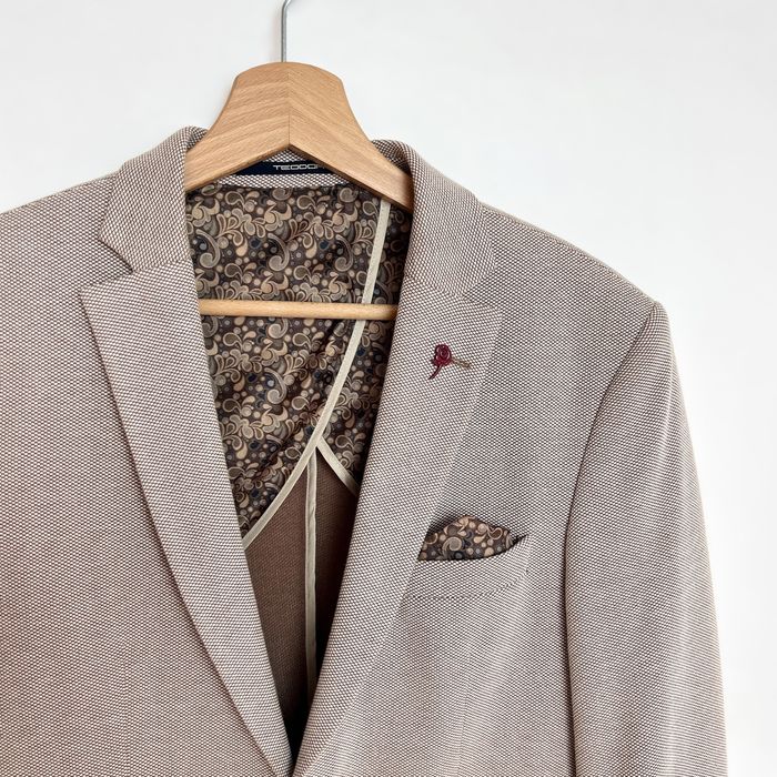 Мъжко сако в беж меланж Teodor