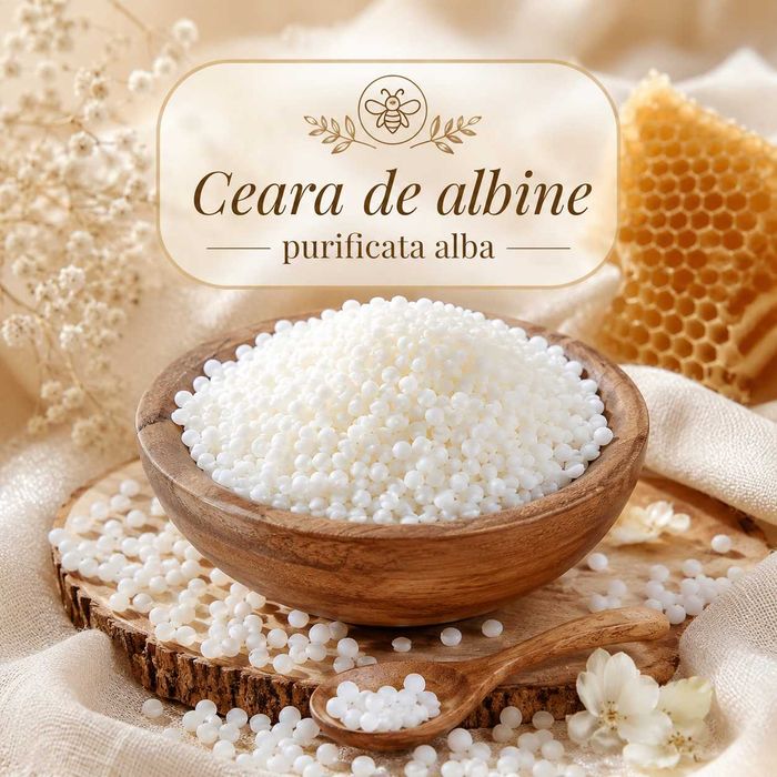 Ceara de albine purificata, culoare alba granule