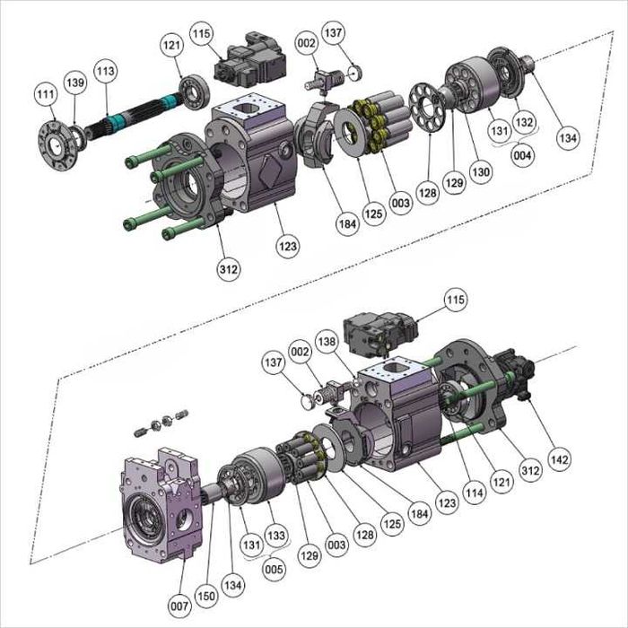 Piese de Schimb Pompa Hidraulică K3V112DTP - Piese de schimb Volvo