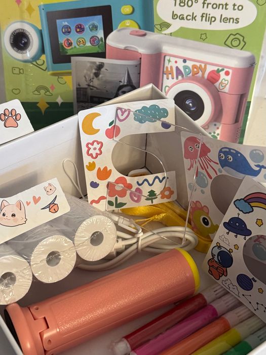 Aparat foto copii cu printare, Roz sau Albastru