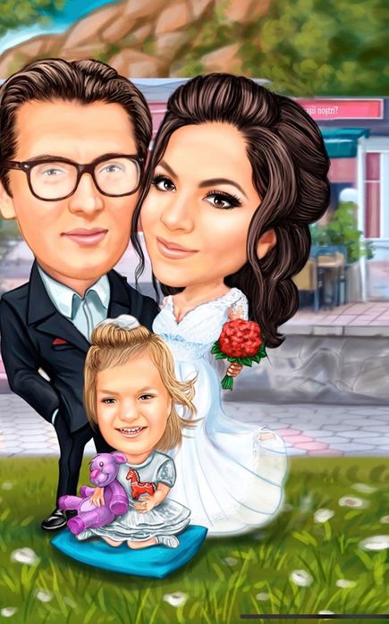 Незабравим Подарък за Сватба - Дигитална Карикатура - ТОП Цена