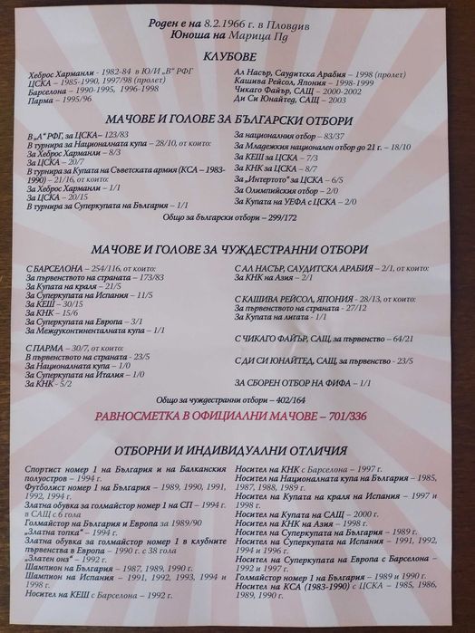 Снимка на Христо Стоичков