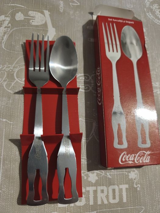 Coca-Cola set furculita si lingura. Nou