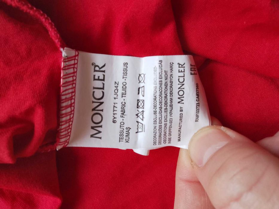 Tricou rosu cu inscriptionare Palm Angels Moncler